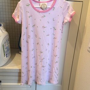 Pink Kids polly play dress with Green Accents. 8